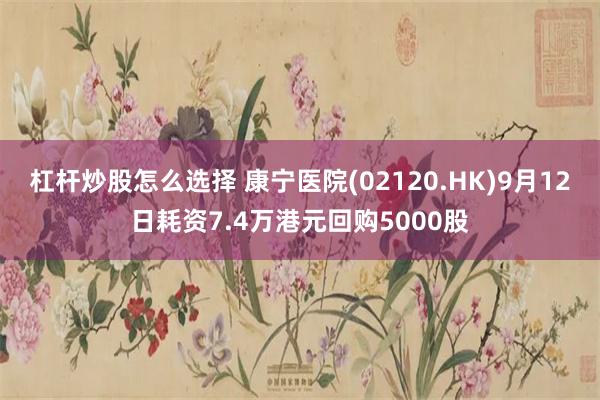 杠杆炒股怎么选择 康宁医院(02120.HK)9月12日耗资7.4万港元回购5000股