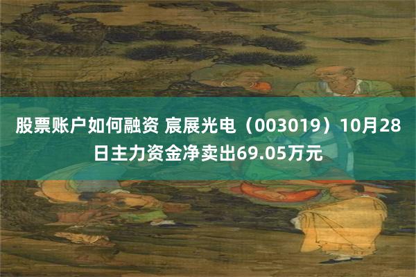 股票账户如何融资 宸展光电（003019）10月28日主力资金净卖出69.05万元